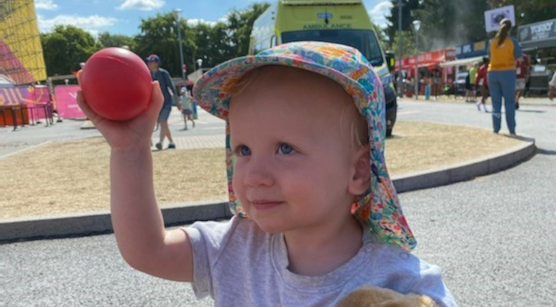 Young child taking part in the funetics Activation Zone at the 2022 Commonwealth Games